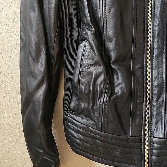 MK 100% Leather motto jacket L - Picture 3 of 13